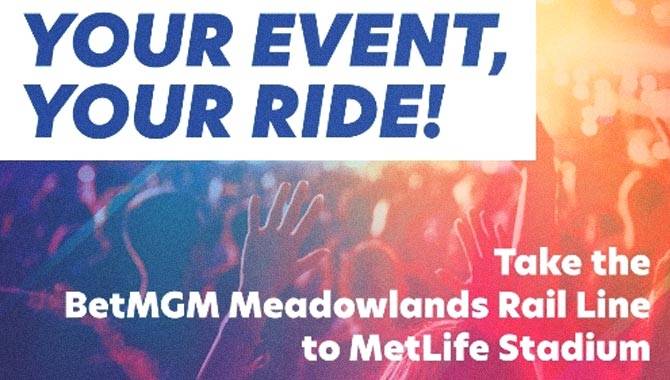 nj transit partnership betmgm meadowlands rail line gambling insider web image